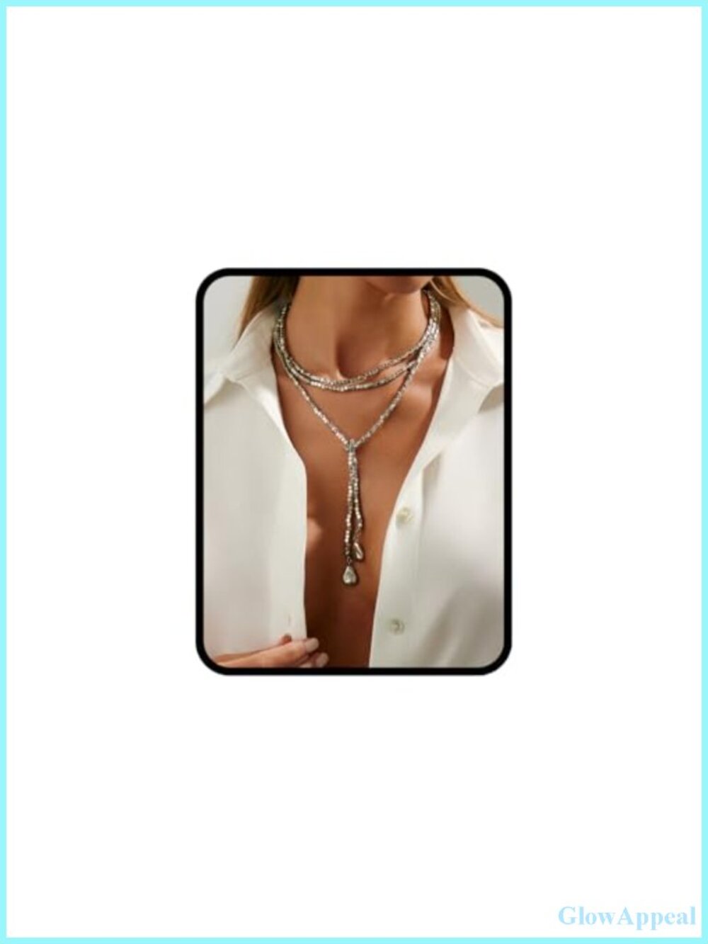 Layered Lariat Necklace Adjustable Beaded Tassel Y Necklace